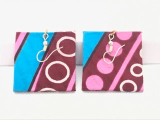 Fabric Diamond Shaped Earrings