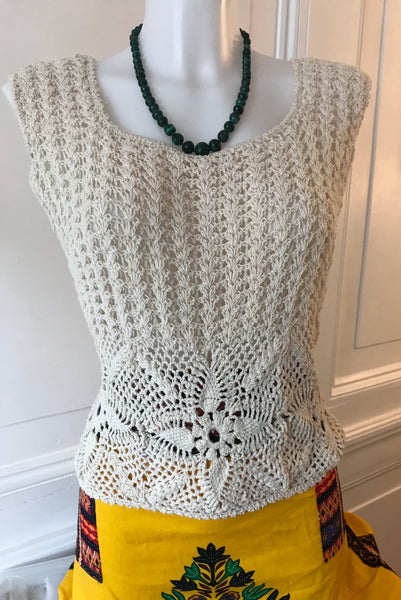 Crochet Top | Flower Collar
